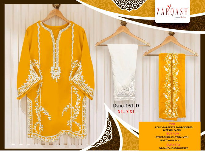 Zarqash 151 Faux Georgette Readymade Pakistani Suits Orders In India